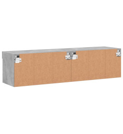 Meubles TV avec lumières LED 2 pcs gris béton 60x30x30 cm