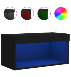 Meuble TV avec lumières LED noir 60x30x30 cm