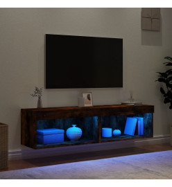 Meubles TV avec lumières LED 2 pcs chêne fumé 60x30x30 cm