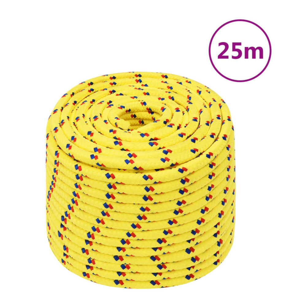 Corde de bateau Jaune 12 mm 25 m Polypropylène