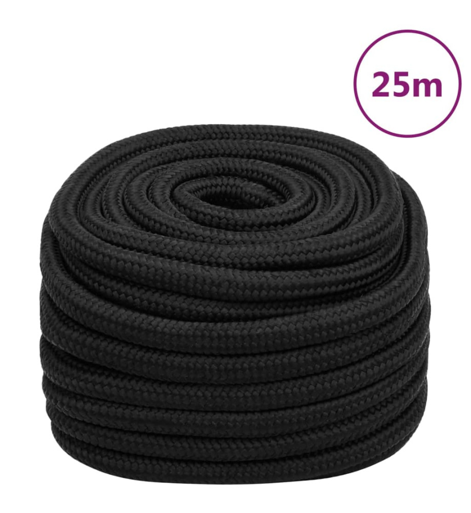 Corde de bateau Noir complet 20 mm 25 m Polypropylène