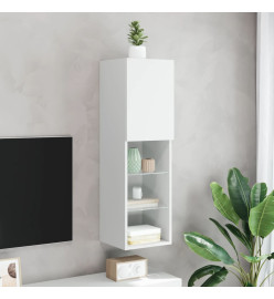 Meuble TV avec lumières LED blanc 30,5x30x102 cm