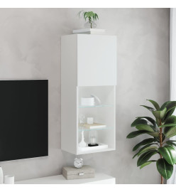 Meuble TV avec lumières LED blanc 40,5x30x102 cm