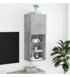 Meuble TV avec lumières LED gris béton 40,5x30x102 cm