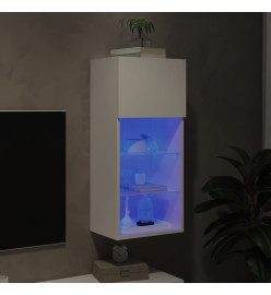 Meuble TV avec lumières LED blanc 40,5x30x90 cm