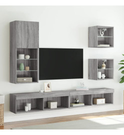 Meuble TV avec lumières LED sonoma gris 40,5x30x102 cm