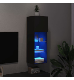 Meuble TV avec lumières LED noir 30,5x30x90 cm