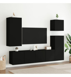 Meuble TV mural noir 80x30x41 cm