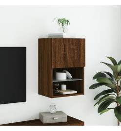 Meuble TV avec lumières LED chêne marron 40,5x30x60 cm