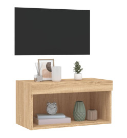 Meuble TV avec lumières LED chêne sonoma 60x30x30 cm