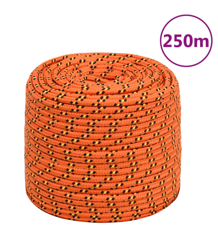 Corde de bateau Orange 10 mm 250 m Polypropylène