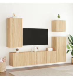 Meubles TV muraux 2 pcs chêne sonoma 80x30x41 cm