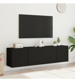 Meubles TV muraux 2 pcs noir 80x30x41 cm