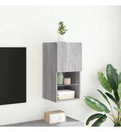 Meuble TV avec lumières LED sonoma gris 30,5x30x60 cm