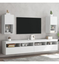 Meubles TV avec lumières LED 2 pcs blanc 30,5x30x60 cm