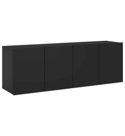 Meubles TV muraux 2 pcs noir 60x30x41 cm