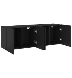 Meubles TV muraux 2 pcs noir 60x30x41 cm