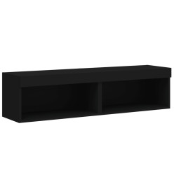 Meubles TV avec lumières LED 2 pcs noir 60x30x30 cm