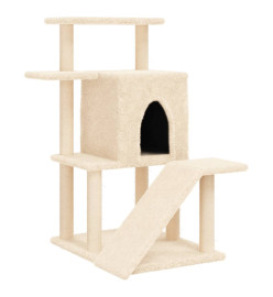 Arbre à chat avec griffoirs en sisal crème 97 cm