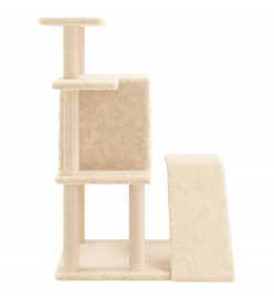 Arbre à chat avec griffoirs en sisal crème 97 cm