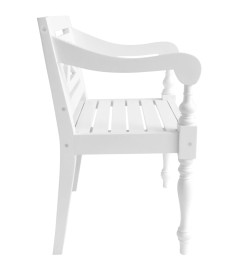 Chaises Batavia lot de 2 blanc bois d'acajou massif