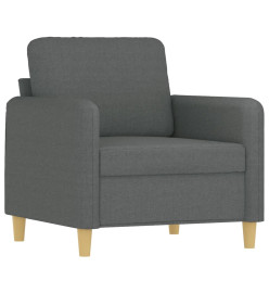 Fauteuil avec repose-pied Gris foncé 60 cm Tissu