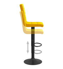 Tabourets de bar lot de 2 jaune moutarde velours