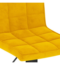 Tabourets de bar lot de 2 jaune moutarde velours