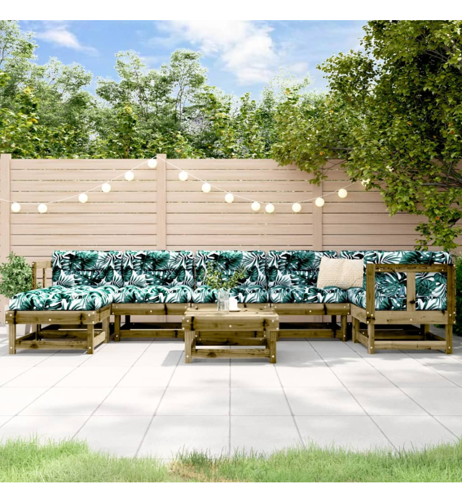 Salon de jardin 8 pcs bois de pin imprégné Salon de jardin 8 pcs bois de pin imprégné