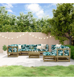 Salon de jardin 10 pcs bois de pin imprégné