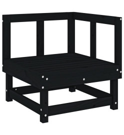 Salon de jardin 8 pcs Noir Bois de pin massif