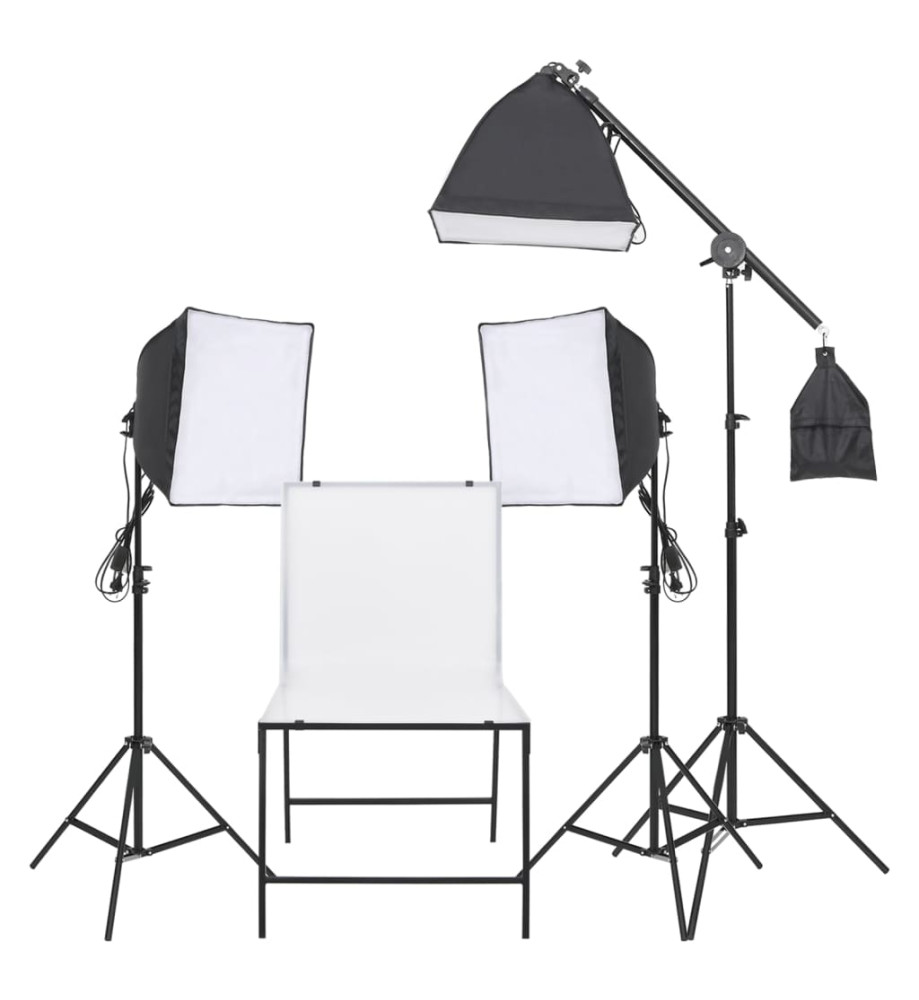 Kit d'éclairage de studio photo avec table de prise de photos