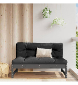 Canapé central de jardin gris 120x80 cm bois de pin massif