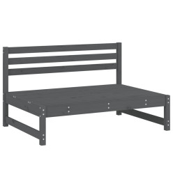 Canapé central de jardin gris 120x80 cm bois de pin massif