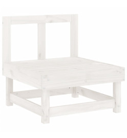 Salon de jardin 3 pcs blanc bois massif de pin