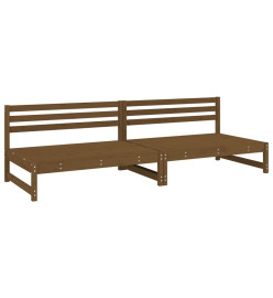 Canapés centraux de jardin 2 pcs marron miel bois pin massif