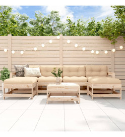 Salon de jardin 7 pcs Bois de pin massif