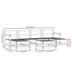 Salon de jardin 7 pcs Bois de pin massif