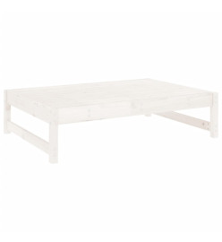 Repose-pied de jardin 120x80 cm blanc bois de pin massif