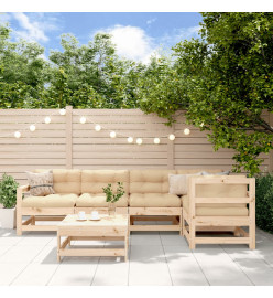 Salon de jardin 6 pcs Bois de pin massif