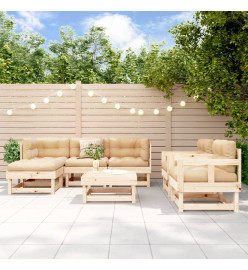 Salon de jardin 7 pcs Bois de pin massif