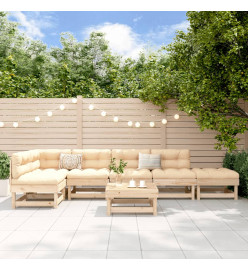 Salon de jardin 7 pcs Bois de pin massif