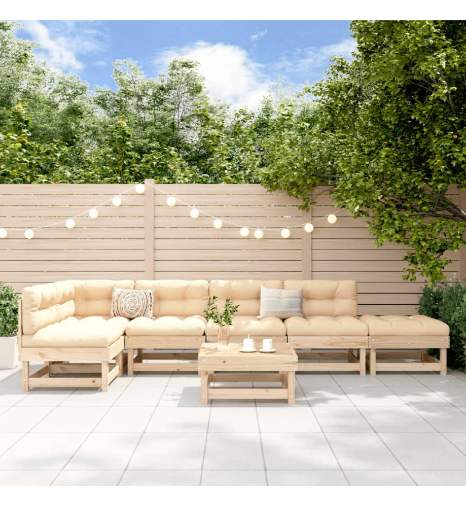 Salon de jardin 7 pcs Bois de pin massif Salon de jardin 7 pcs Bois de pin massif