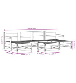 Salon de jardin 7 pcs Bois de pin massif
