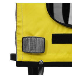 Remorque de vélo pour animaux de compagnie jaune et gris