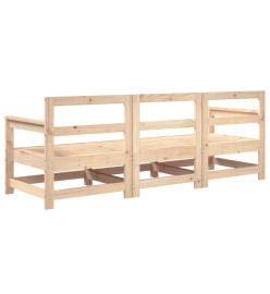 Salon de jardin 3 pcs bois massif de pin