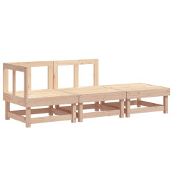 Salon de jardin 3 pcs bois massif de pin