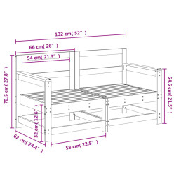 Canapés d'angle de jardin 2 pcs bois de pin massif
