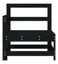 Canapés d'angle de jardin 2 pcs noir bois de pin massif