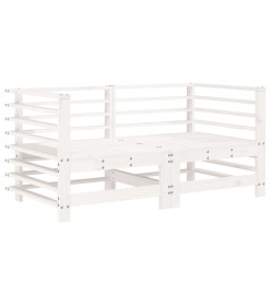 Salon de jardin 7 pcs Blanc Bois de pin massif